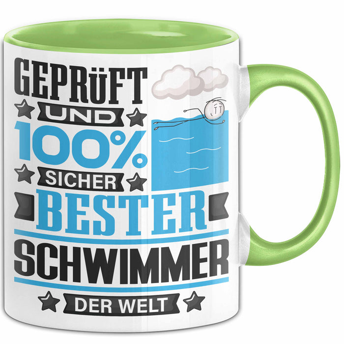 Schwimmer Geschenk Lustiger Spruch für Schwimmer Geschenkidee Bester Schwimmer Der Welt Grün Trendation