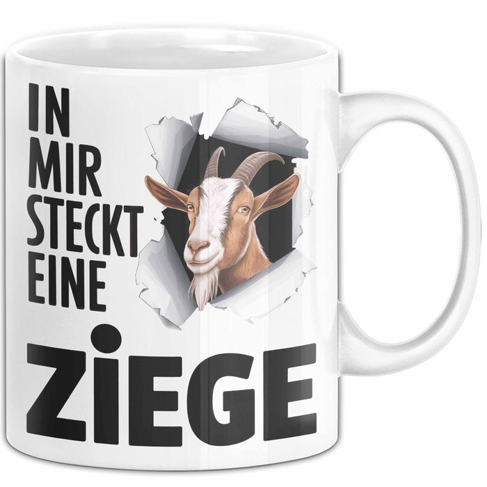Ziegenbauer Ziegen Tier Tasse Geschenk Lustige Geschenkidee Spruch In Mir Steckt Eine Ziege Weiß Trendation