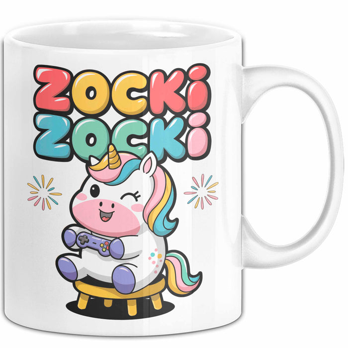 Gamer Gaming Liebhaber Tasse Geschenk Lustige Geschenkidee Spruch Zocki Zocki Weiß Trendation