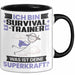 Survival-Trainer Tasse Geschenk für Survival-Trainer Geburtstag Lustiger Spruch Kaffee-Becher Was Ist Deine Superkraft Schwarz Trendation