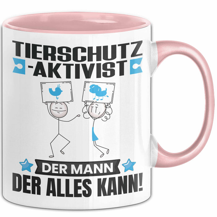 Tierschutzaktivist Tasse Geschenk für Tierschutzaktivist Der Mann Der Alles Kann Geschenkidee zum Geburtstag Rosa Trendation