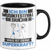 Musikfestival-Besucher Tasse Geschenk für Musikfestival-Besucher Geburtstag Lustiger Spruch Kaffee-Becher Was Ist Deine Superkraft Schwarz Trendation