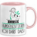 Geschenk für Hundebesitzerin Tasse Lustige Geschenkidee Geburtstag Ich Bin Hundebesitzerin Ich Darf Das Rosa Trendation