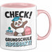 Grundschule Abschied Tasse Becher Geschenk Lustige Geschenkidee Spruch Check Grundschule Abgehakt Rosa Trendation