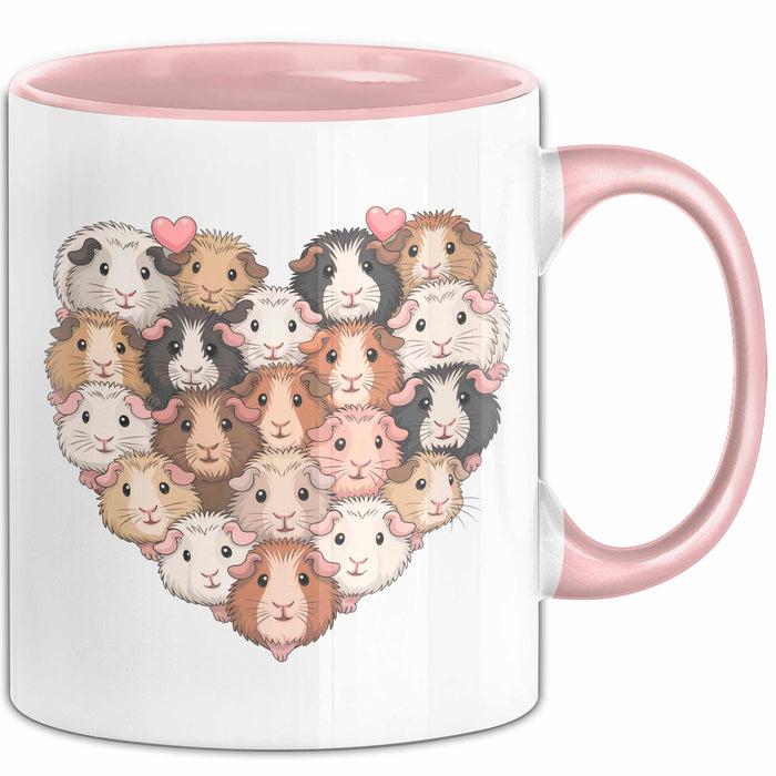 Meerschweinchen Herz Tierliebhaber Tasse Geschenk Lustige Geschenkidee Spruch Rosa Trendation