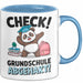Grundschule Abschied Tasse Becher Geschenk Lustige Geschenkidee Spruch Check Grundschule Abgehakt Blau Trendation