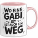 Gabi Tasse Geschenk Wo Eine Gabi Ist Ist Auch Ein Weg Geschenkidee Becher mit Name Rosa Trendation
