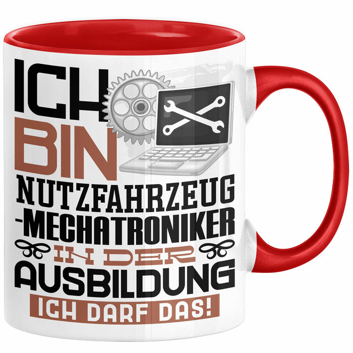 Nutzfahrzeugmechatroniker Ausbildung Tasse Geschenk Ich Bin Nutzfahrzeugmechatroniker In Der Ausbildung Ich Darf Das Geschenkidee Spruch Rot Trendation