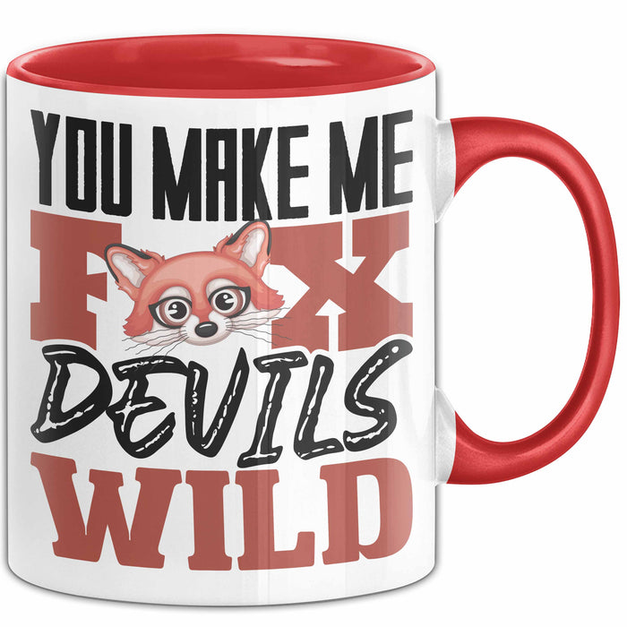 Fuchs Tasse Geschenk Fox Devils Wild Spruch Lustige Geschenkidee Rot Trendation