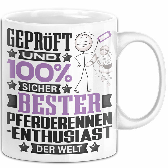 Pferderennen-Enthusiast Geschenk Lustiger Spruch für Pferderennen-Enthusiast Geschenkidee Bester Pferderennen-Enthusiast Der Welt Weiß Trendation