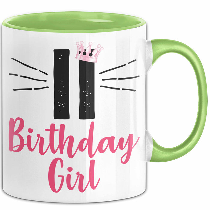 11 Birthday Girl Tasse Mädchen Geschenk 11. Geburtstag Witzig Grün Trendation