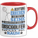 Discgolfer Geschenk Tasse Lustiger Spruch Erheben Sie Sich Der Discgolfer Betritt den Raum Rot Trendation