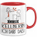 Geschenk für Kellnerin Tasse Lustige Geschenkidee Geburtstag Ich Bin Kellnerin Ich Darf Das Rot Trendation