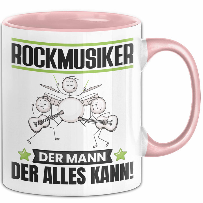 Rockmusiker Tasse Geschenk für Rockmusiker Der Mann Der Alles Kann Geschenkidee zum Geburtstag Rosa Trendation
