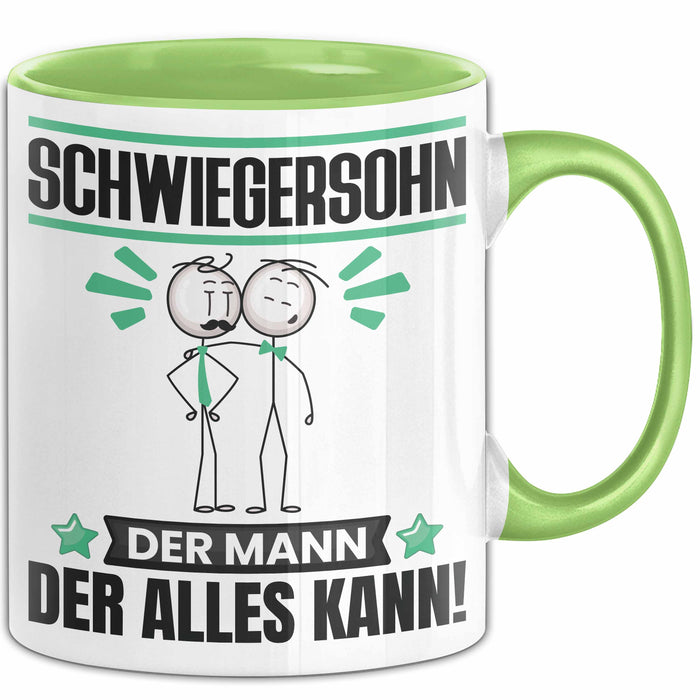 Schwiegersohn Tasse Geschenk für Schwiegersohn Der Mann Der Alles Kann Geschenkidee zum Geburtstag Grün Trendation