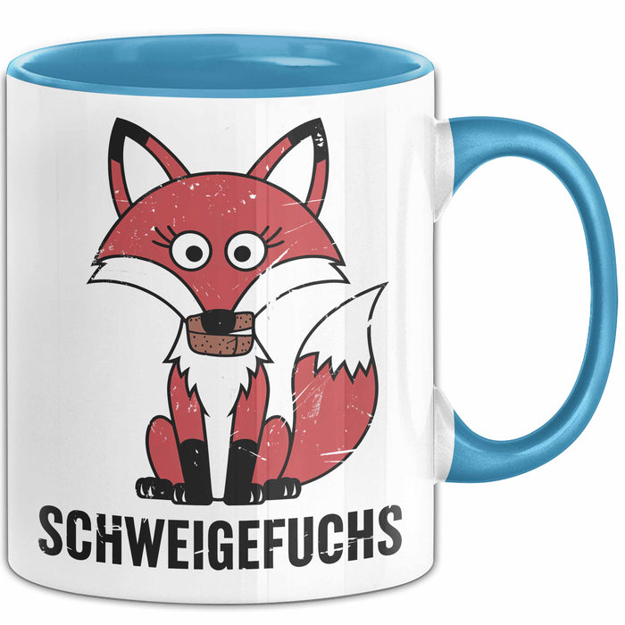 Kindergartenlehrer Wertschätzung Tasse Geschenk Lustige Geschenkidee Spruch Schweigefuchs Blau Trendation