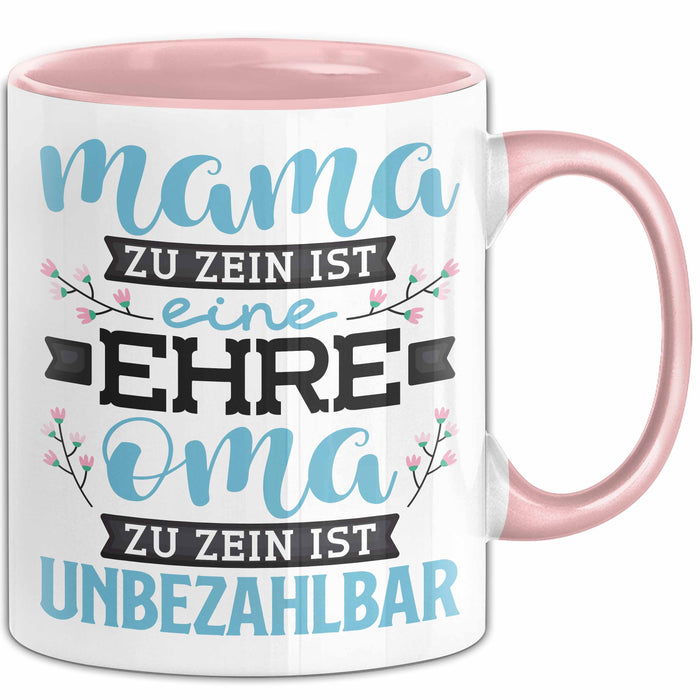 Unbezahlbare Oma Tasse Geschenk Muttertag Spruch Liebevoll Rosa Trendation