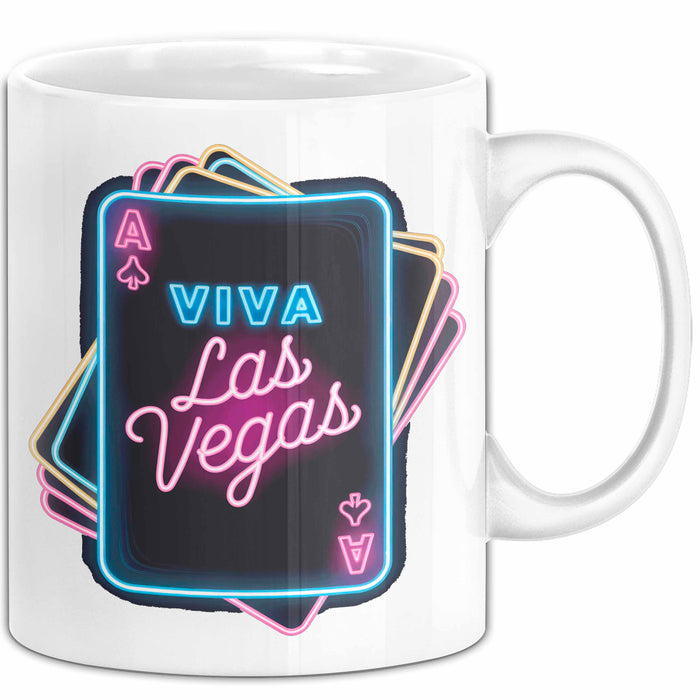 Las Vegas Nevada USA Tasse Geschenk Lustige Geschenkidee Spruch Viva Las Vegas Weiß Trendation