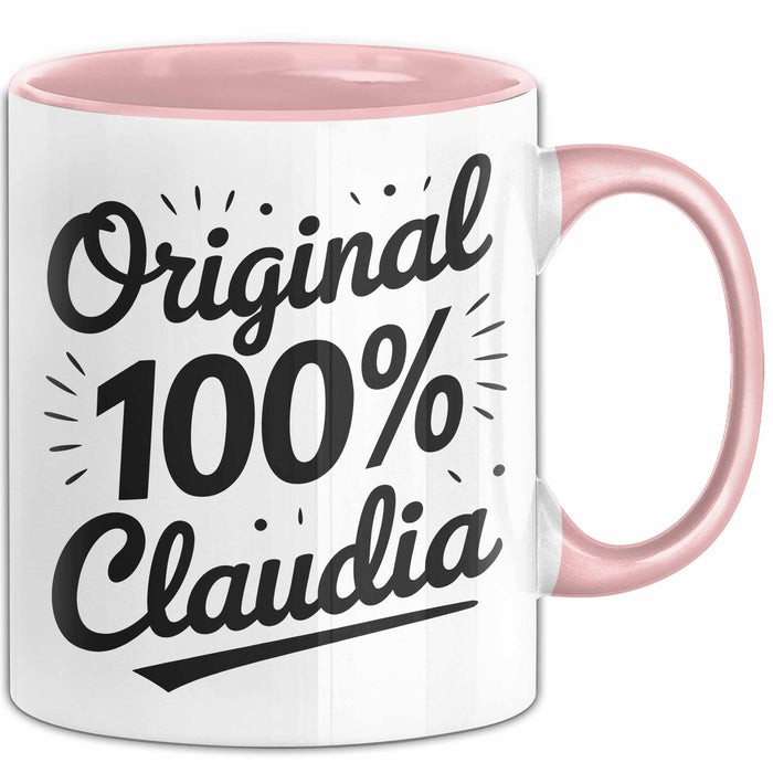 Claudia Tasse Geschenk Original 100% Claudia Geschenkidee Geburtstag Rosa Trendation