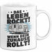 Wohnwagen Camper Tasse Geschenk Lustige Geschenkidee Spruch Leben Rockt Wenn Zuhause Rollt Weiß Trendation