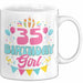 35. Geburtstag Tasse Frauen Mädchen Geschenkidee Lustig 35 Birthday Girl Lustiger Spruch Mutter Mama Weiß Trendation