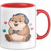Capybara Videospieler Tasse Geschenk Lustige Geschenkidee Rot Trendation