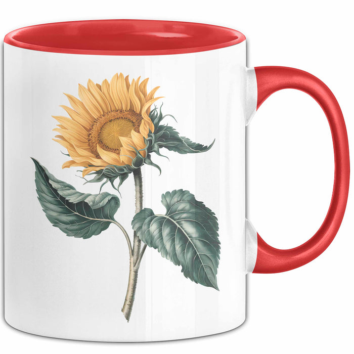 Sonnenblume Pflanze Tasse Geschenk Lustige Geschenkidee Rot Trendation
