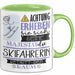 Skifahrerin Tasse Geschenk Lustiger Spruch Bitte Erheben Sie Sich Seine Majestät Die Skifahrerin Betritt Den Raum Grün Trendation