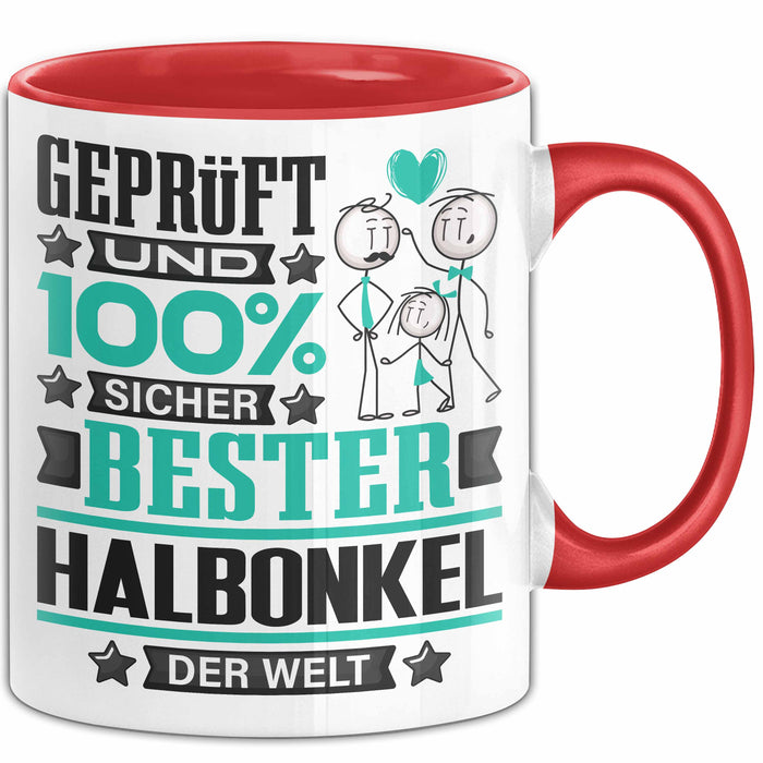 Halbonkel Geschenk Lustiger Spruch für Halbonkel Geschenkidee Bester Halbonkel Der Welt Rot Trendation