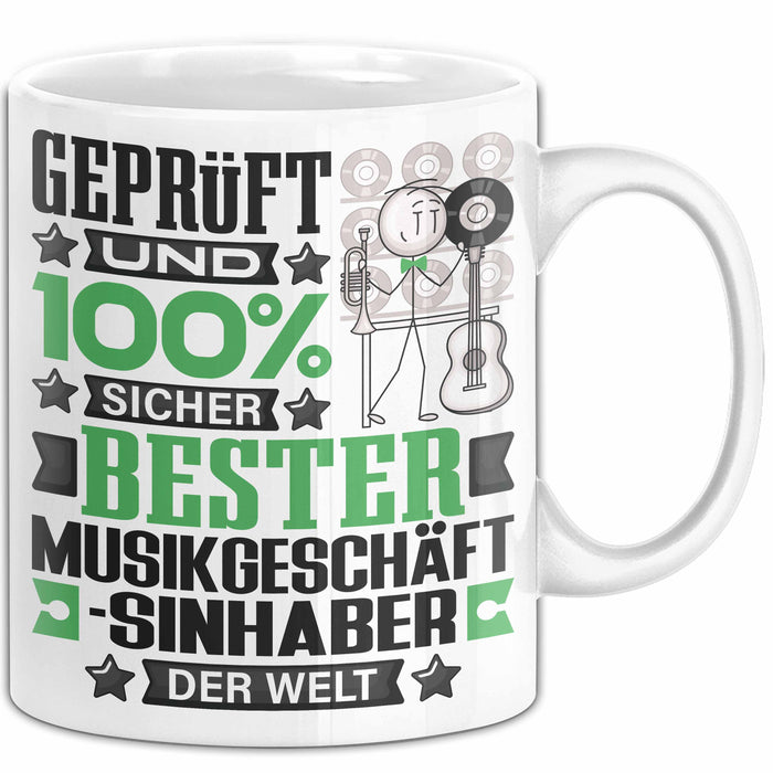 Musikgeschäftsinhaber Geschenk Lustiger Spruch für Musikgeschäftsinhaber Geschenkidee Bester Musikgeschäftsinhaber Der Welt Weiß Trendation