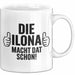 Ilona Tasse Geschenk Die Ilona Macht Dat Schon Geschenkidee Becher mit Name Weiß Trendation