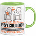 Psychologe Geschenk Tasse Ich Bin Psychologe Aber Sag Doch Einfach Superheld Lustige Geschenkdiee für Psychologe Kaffee-Becher Grün Trendation