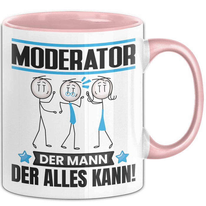 Moderator Tasse Geschenk für Moderator Der Mann Der Alles Kann Geschenkidee zum Geburtstag Rosa Trendation