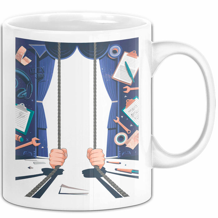 Bühnenarbeiter Tasse Geschenk Lustige Geschenkidee Spruch Für Backstage Crew Weiß Trendation