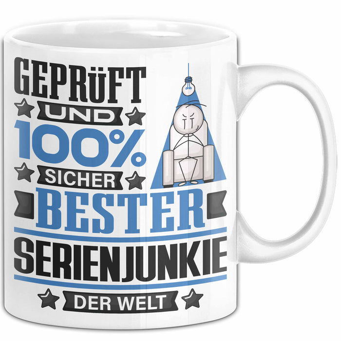 Serienjunkie Geschenk Lustiger Spruch für Serienjunkie Geschenkidee Bester Serienjunkie Der Welt Weiß Trendation