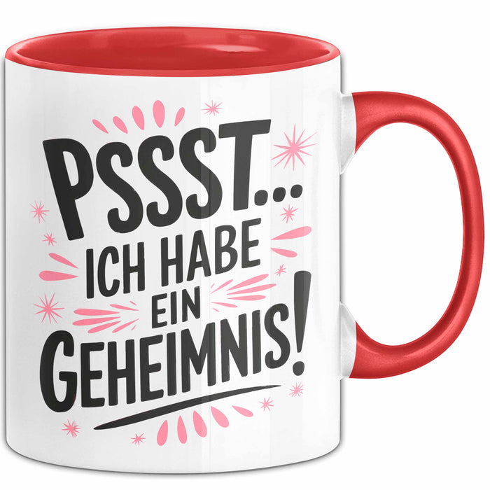 Big Sister Ältere Geschwister Schwestern Tasse Becher Geschenk Lustige Geschenkidee Spruch Ich Habe Ein Geheimnis Rot Trendation