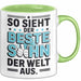 Bester Sohn Kinder Tasse Becher Geschenk Lustige Geschenkidee Spruch So Sieht Der Beste Sohn Der Welt Aus Grün Trendation