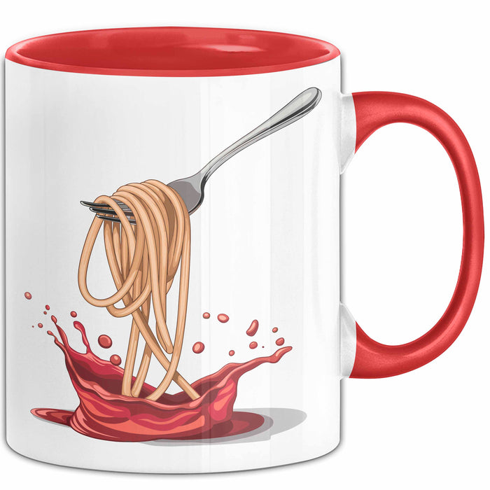 Pasta Fan Tasse Geschenkidee für Italienisches Essen Rot Trendation