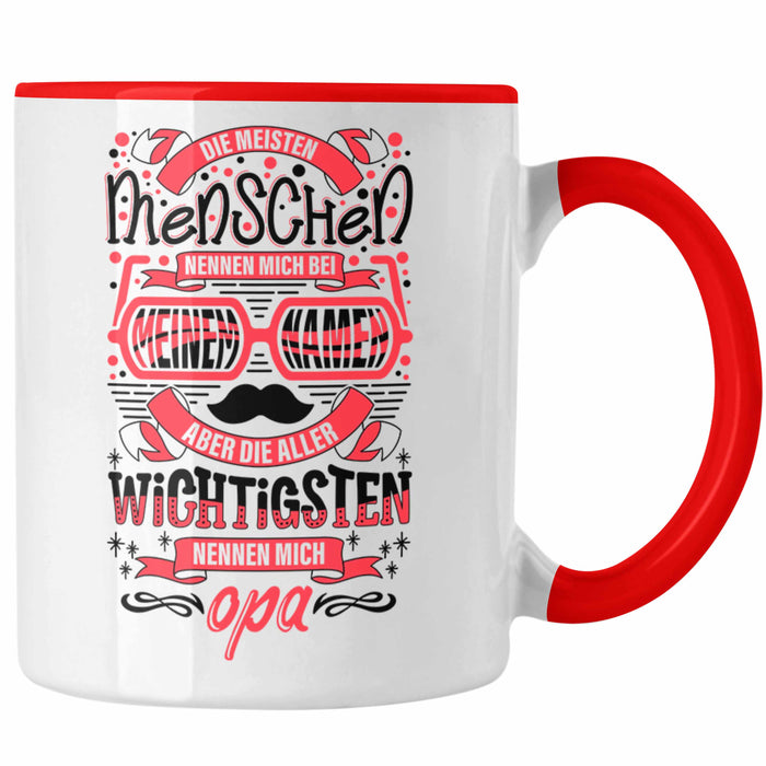 Opa Tasse Geschenk von Enkel Enkelin Bester Opa Der Welt Tasse Geschenkidee Bester Opa Der Welt Rot Trendation