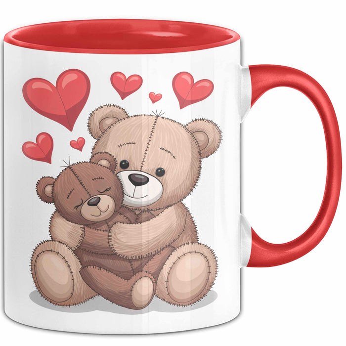 Teddybär Tierliebhaber Tasse Geschenk Lustige Geschenkidee Spruch Romantisches Herz Rot Trendation