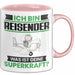 Reisender Tasse Geschenk für Reisender Geburtstag Lustiger Spruch Kaffee-Becher Was Ist Deine Superkraft Rosa Trendation