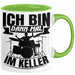 Schlagzeug-Spieler Geschenk Drummer Tasse Geschenkidee Spruch Ich Bin Dann Mal Im Keller Schlagzeuger Grün Trendation