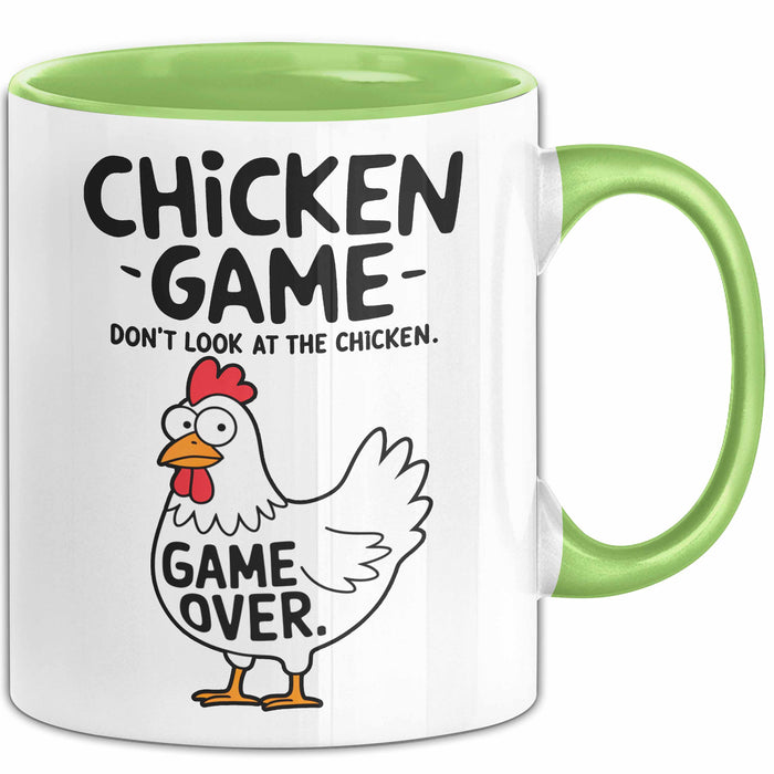 Sarkistisches Huhn Tasse Geschenk Lustige Geschenkidee Spruch Hühnerspiel Schau Nicht Auf Das Huhn Grün Trendation