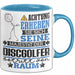 Discgolfer Geschenk Tasse Lustiger Spruch Erheben Sie Sich Der Discgolfer Betritt den Raum Blau Trendation