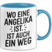 Angelika Tasse Geschenk Wo Eine Angelika Ist Ist Auch Ein Weg Geschenkidee Becher mit Name Blau Trendation