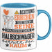 Halbschwager Geschenk Tasse Lustiger Spruch Erheben Sie Sich Der Halbschwager Betritt den Raum Blau Trendation