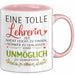 Unterricht Lehrer Wertschätzung Tasse Geschenk Lustige Geschenkidee Spruch Eine Tolle Lehrerin Ist Nicht Leicht Zu Finden Rosa Trendation