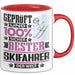 Skifahrer Geschenk Lustiger Spruch für Skifahrer Geschenkidee Bester Skifahrer Der Welt Rot Trendation