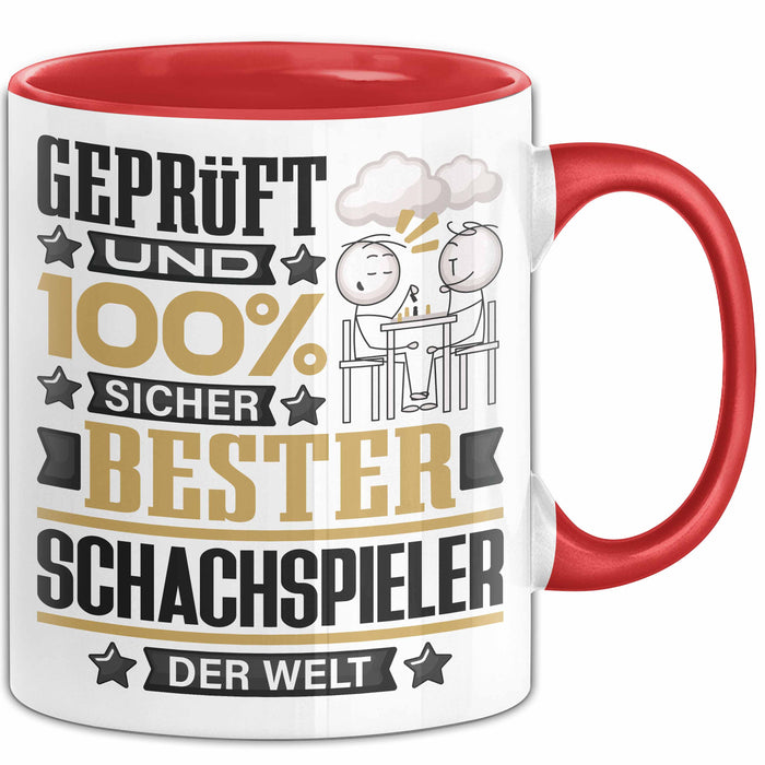 Schachspieler Geschenk Lustiger Spruch für Schachspieler Geschenkidee Bester Schachspieler Der Welt Rot Trendation