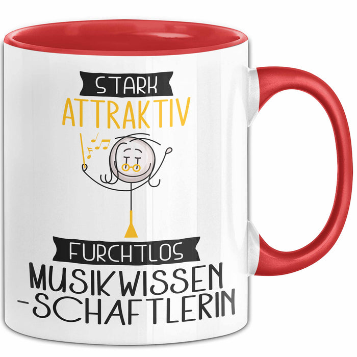 Musikwissenschaftlerin Tasse Geschenk Becher Stark Attraktiv Furchtlos Musikwissenschaftlerin Lustige Geschenkidee Rot Trendation
